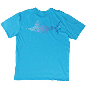 Marlin Puzzle Tee Shirt in Turquoise Heather 