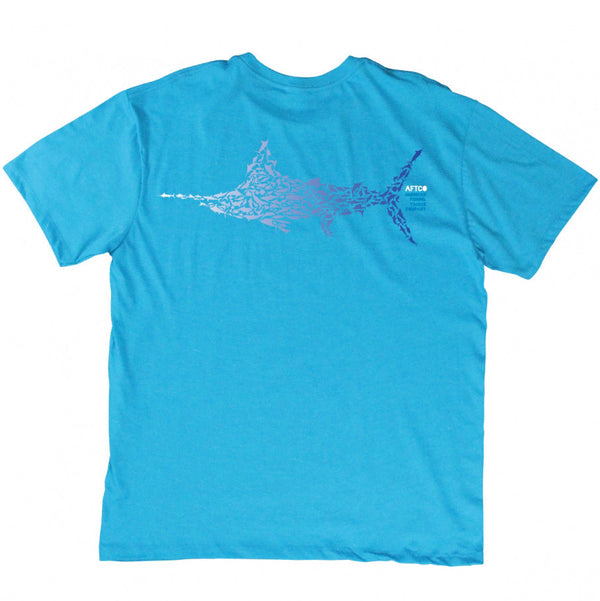 Marlin Puzzle Tee Shirt in Turquoise Heather 