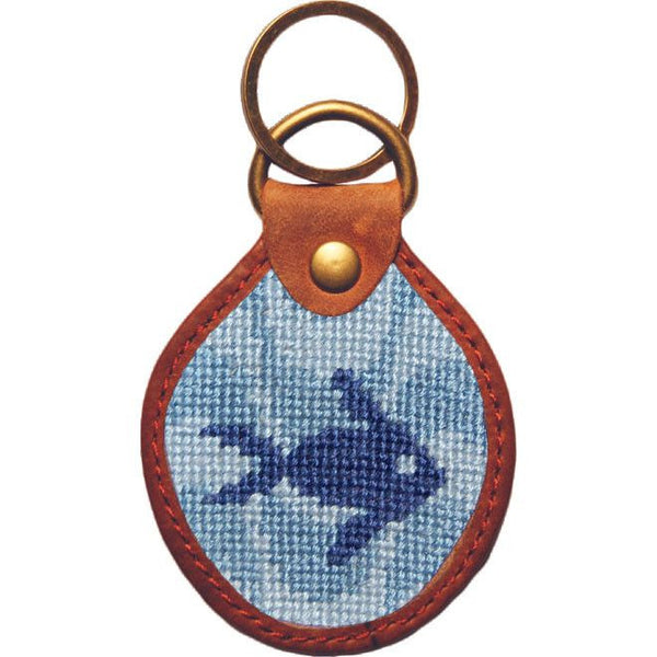 Mosaic Fish Needlepoint Key Fob by Parlour 