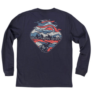 Mountain Daze Long Sleeve Tee Shirt in Indigo by The Southern Shirt Co.  - 1