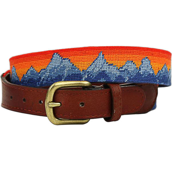 Mountain Sunset Needlepoint Belt by Smathers & Branson