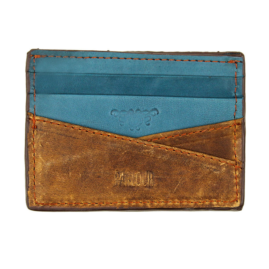 Kraken Needlepoint Credit Card Wallet in Turquoise by Parlour  - 1