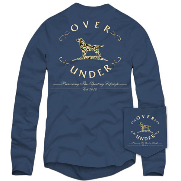Old School Camo Logo Long Sleeve Tee in Navy by Over Under Clothing  - 4