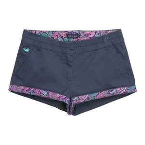The Brighton Short in Colonial Navy with Paisley by Southern Marsh  - 3