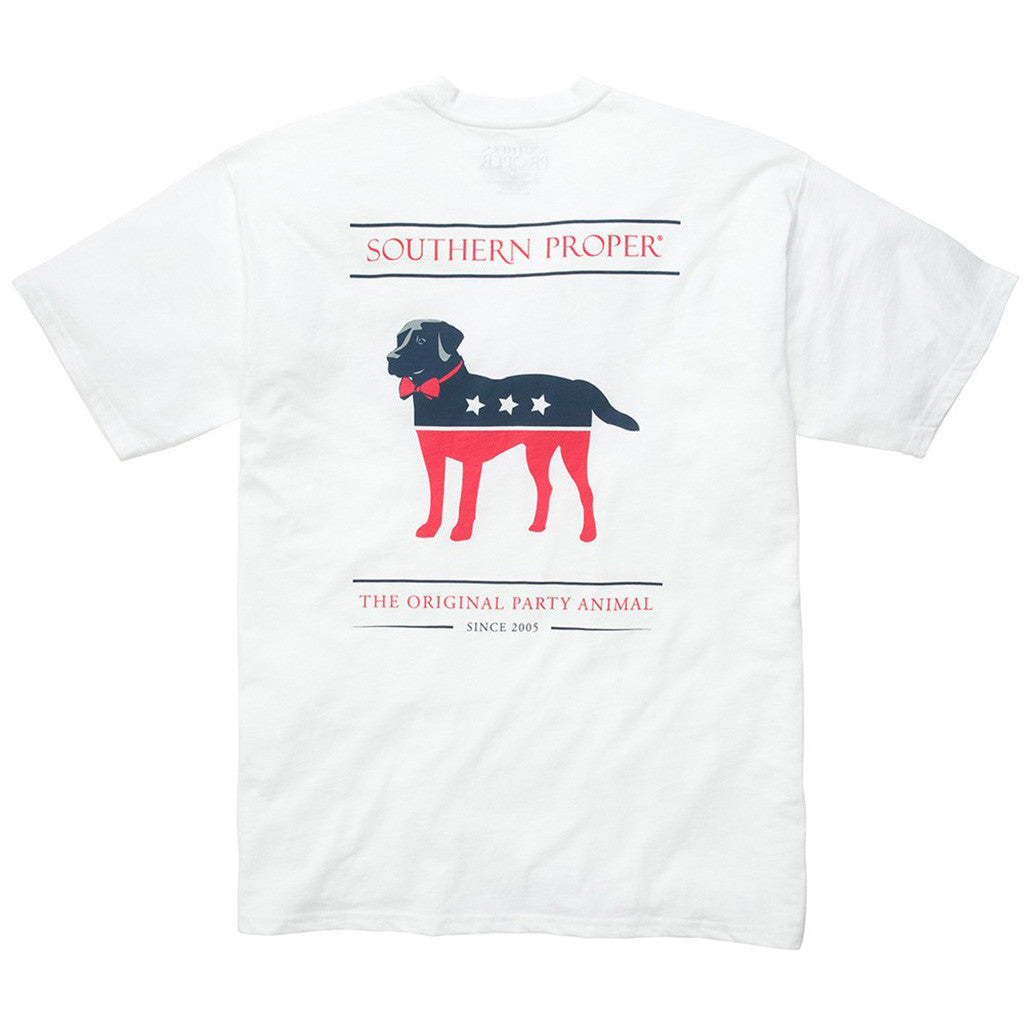Party Animal Tee Shirt in White by Southern Proper
