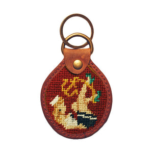 Pin-Up Girl Needlepoint Key Fob in Light Burgundy by Parlour 