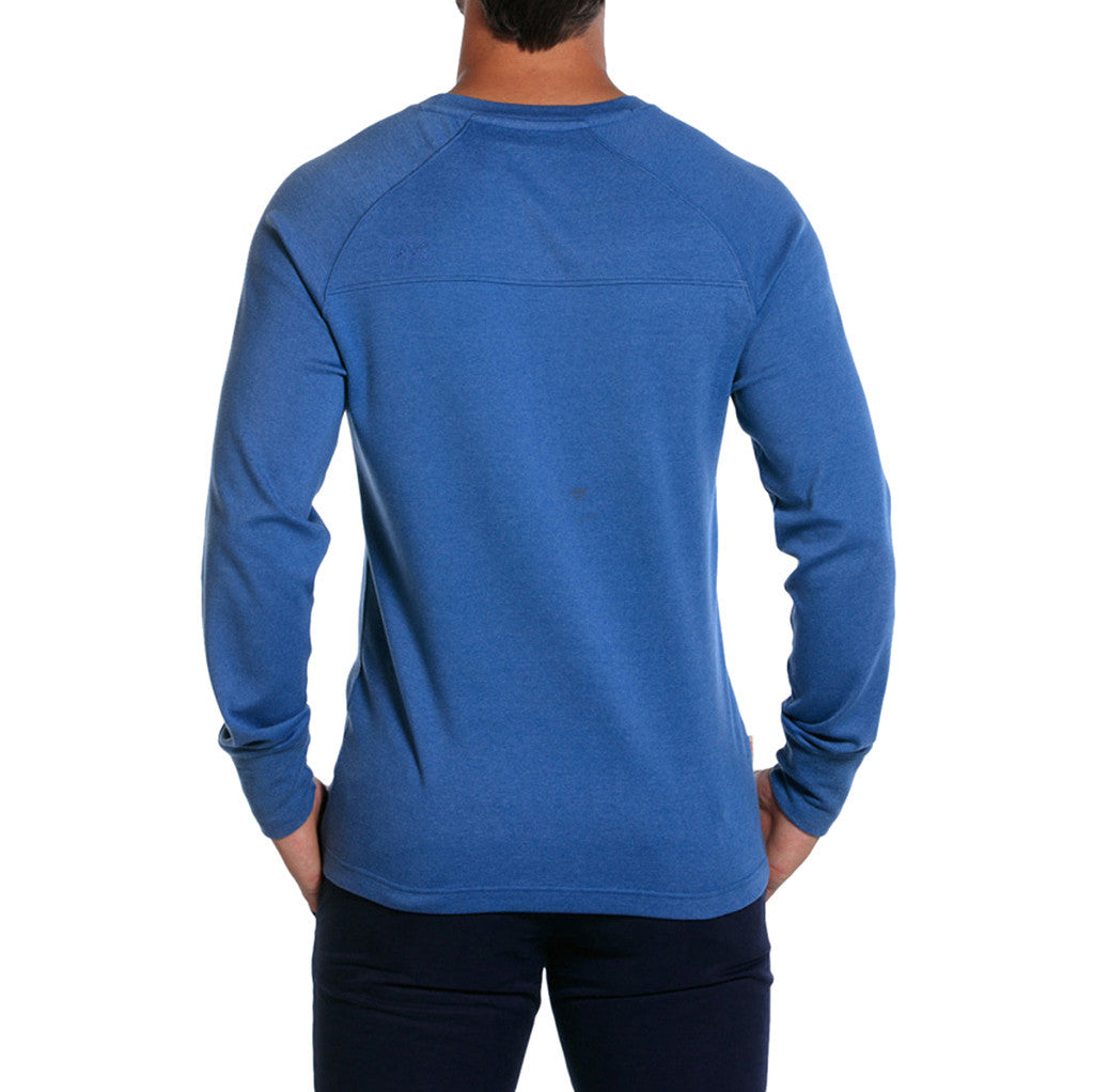 Puremeso Pocket Crew Long Sleeve Tee in Light Blue   - 3