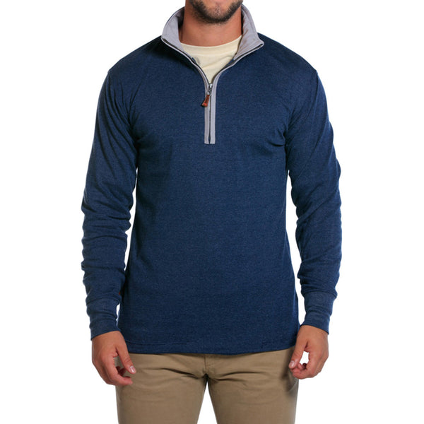 Puremeso Quarter Zip Pullover in Navy   - 1