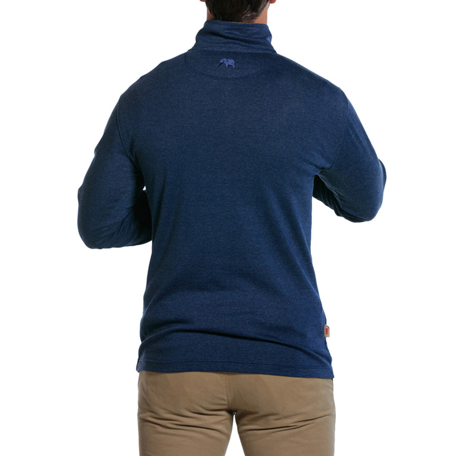 Puremeso Quarter Zip Pullover in Navy   - 1