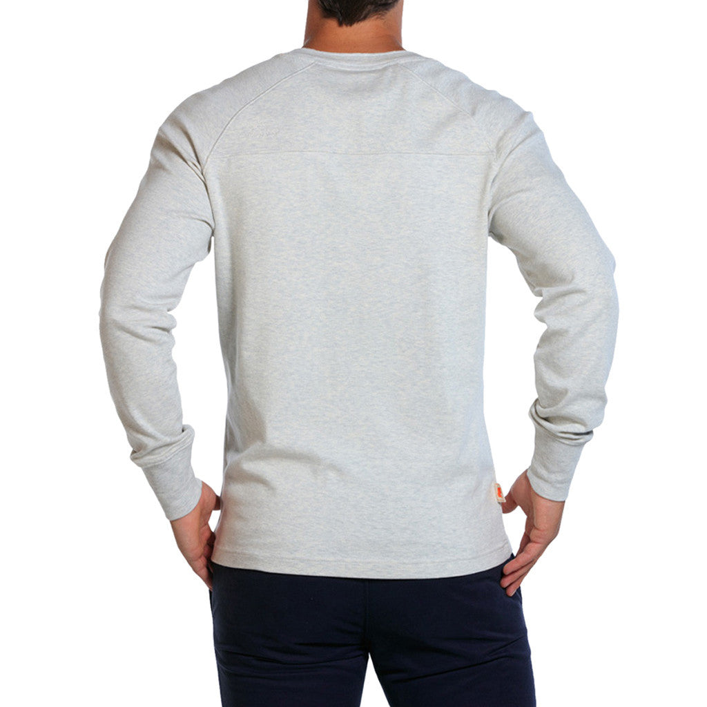 Puremeso Henley Long Sleeve Tee in Stone   - 2