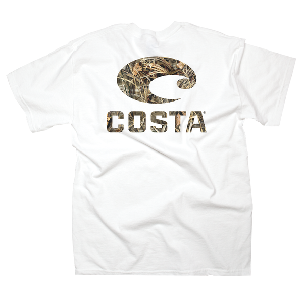 Realtree Max-5 Camo Logo Tee in White by Costa Del Mar