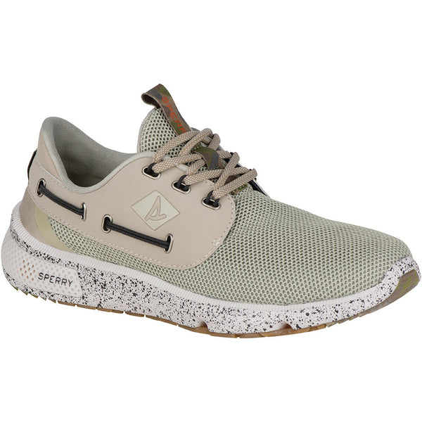 Men's 7 Seas Camo Boat Shoe in White by Sperry