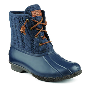 Women's Saltwater Rope Embossed Duck Boot in Navy by Sperry 
