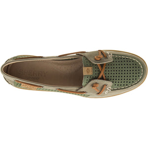 Women's Coil Ivy Perforated Boat Shoe in Olive by Sperry