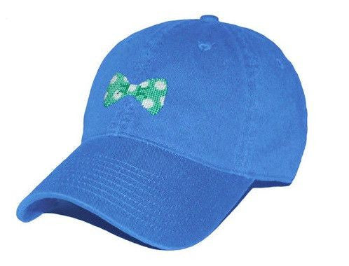 Bow Tie Needlepoint Hat in Royal Blue  