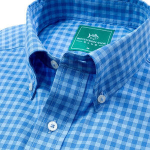 Sage Valley Check Performance Sport Shirt in Blue Stream by Southern Tide