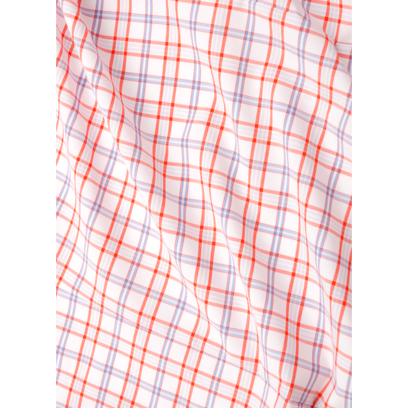 The "Sawgrass" Button Down in Red, Orange, & Purple Check by Mizzen + Main  