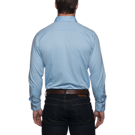 The Spread Collar Gingham Dress Shirt in Whitman Light Blue   