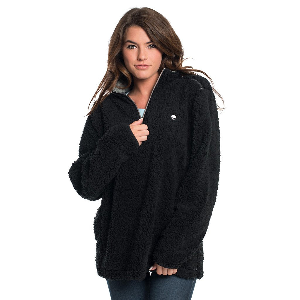 Women's sherpa pullover with pockets on sale
