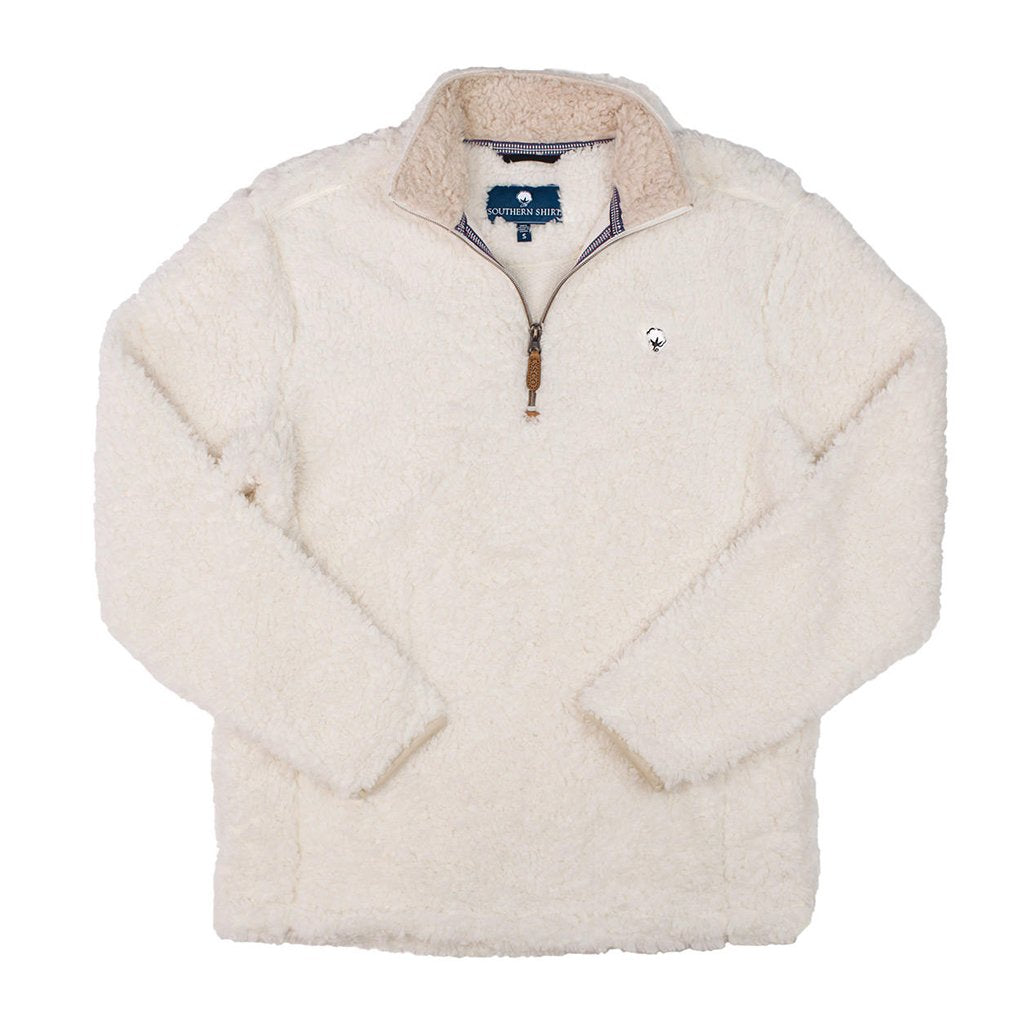 Sherpa Pullover with Pockets in Marshmallow by The Southern Shirt Co.
