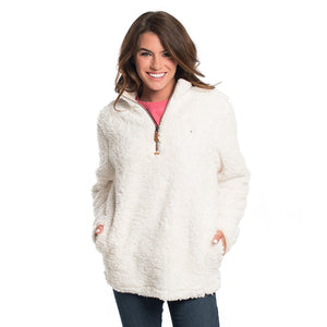 Sherpa Pullover with Pockets in Marshmallow by The Southern Shirt Co.