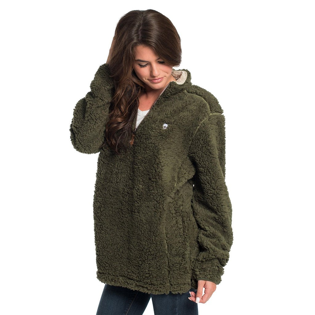 Women's sherpa pullover with pockets sales