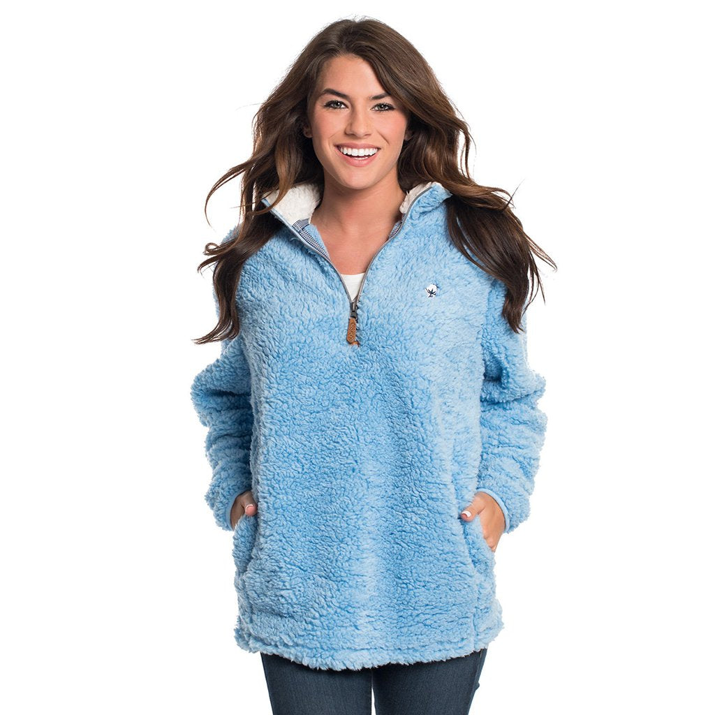 Blue top sherpa pullover