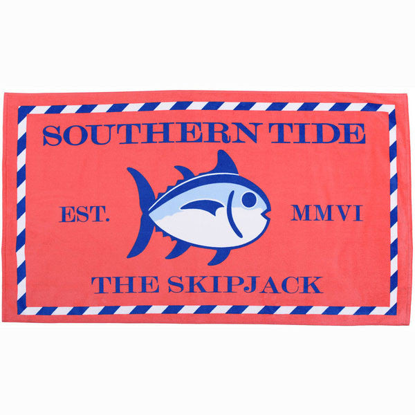 Skipjack Beach Towel in Coral Beach by Southern Tide