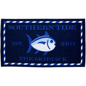 Skipjack Beach Towel in Yacht Blue by Southern Tide