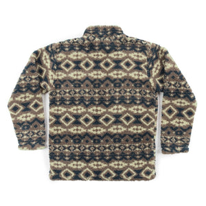 Southern Marsh Appalachian Peak Sherpa Pullover in Tan and Navy