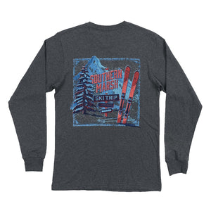 Southern Marsh Long Sleeve Ski Trip Tee in Midnight Gray