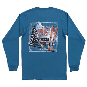Southern Marsh Ski Trip Long Sleeve Tee Shirt in Slate