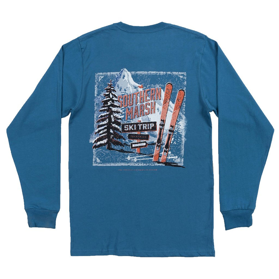 Southern Marsh Long Sleeve Ski Trip Tee in Midnight Gray