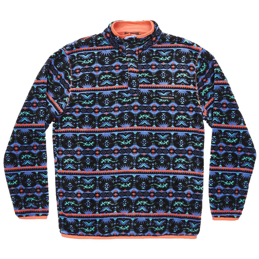 Southern Marsh Youth Dorado Fleece Pullover in Teal and Pink