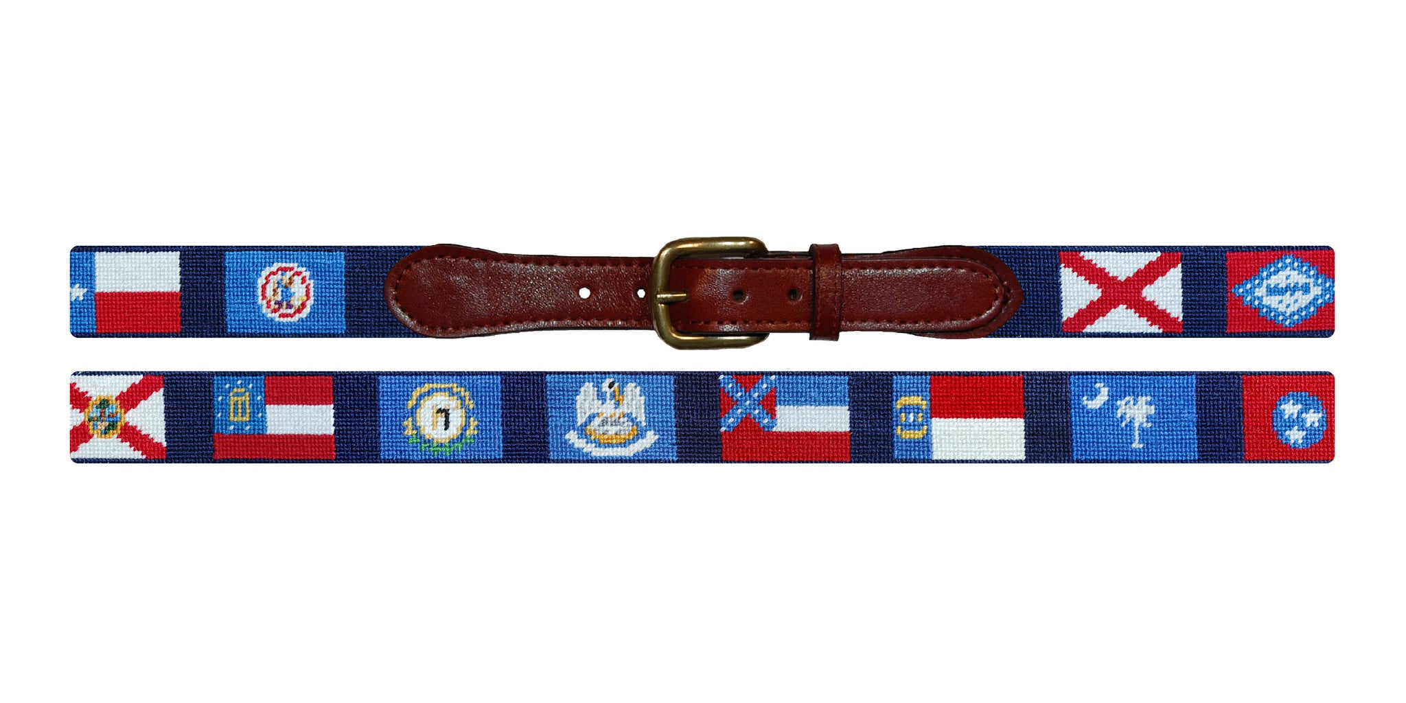Southern States Needlepoint Belt in Navy  