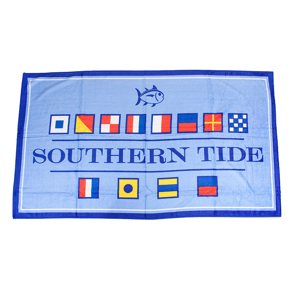 Nautical Flag Beach Towel in Ocean Channel  
