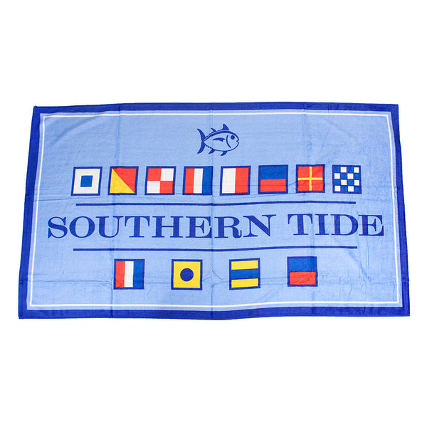 Nautical Flag Beach Towel in Ocean Channel  