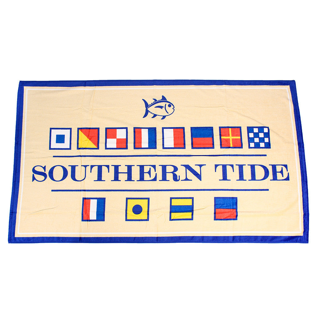 Nautical Flag Beach Towel in Pineapple  