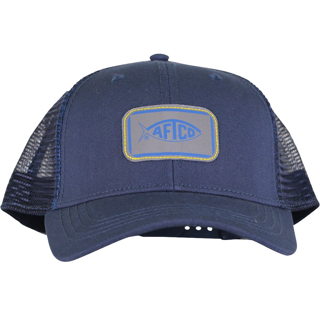 Squared Trucker Hat in Navy 