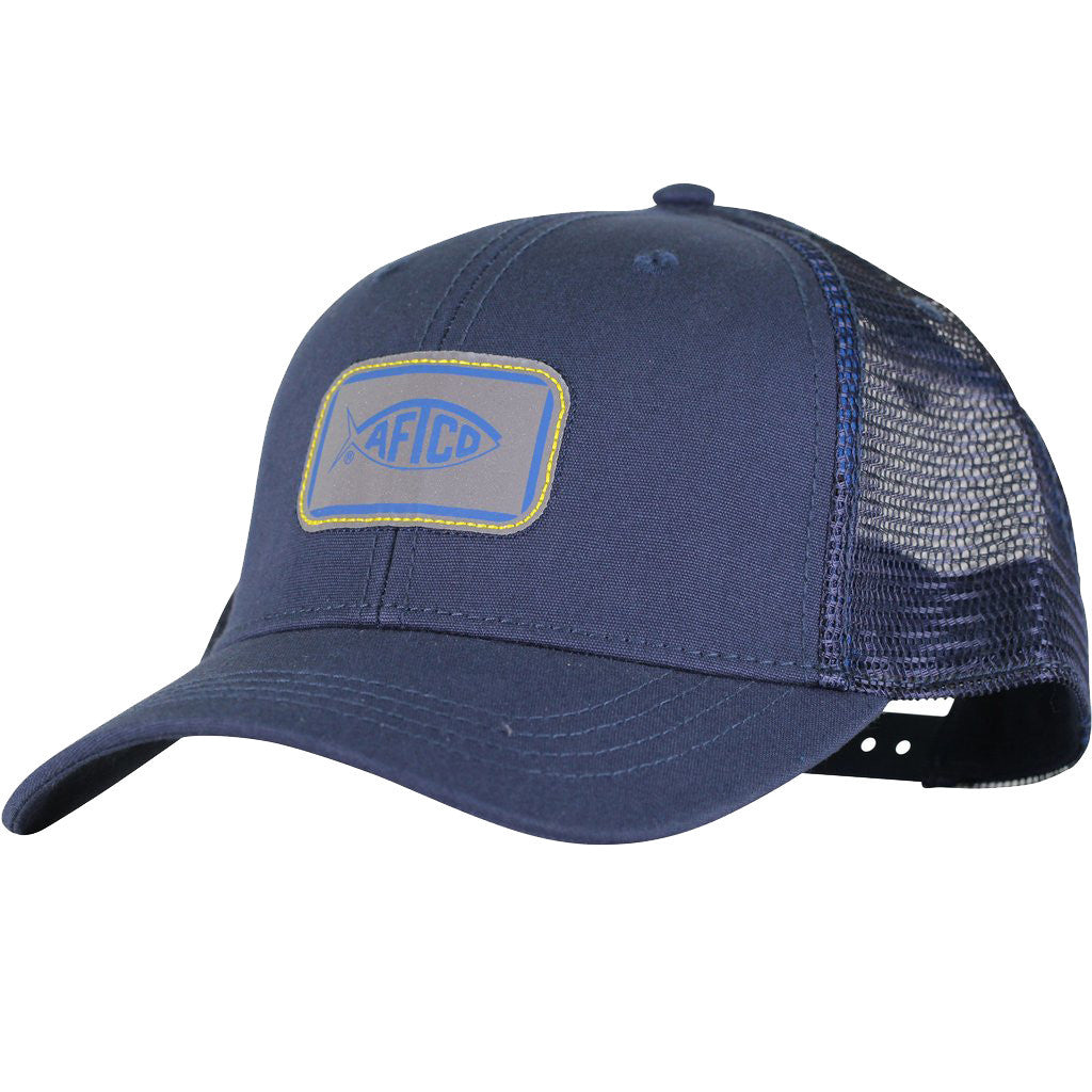 Squared Trucker Hat in Navy 