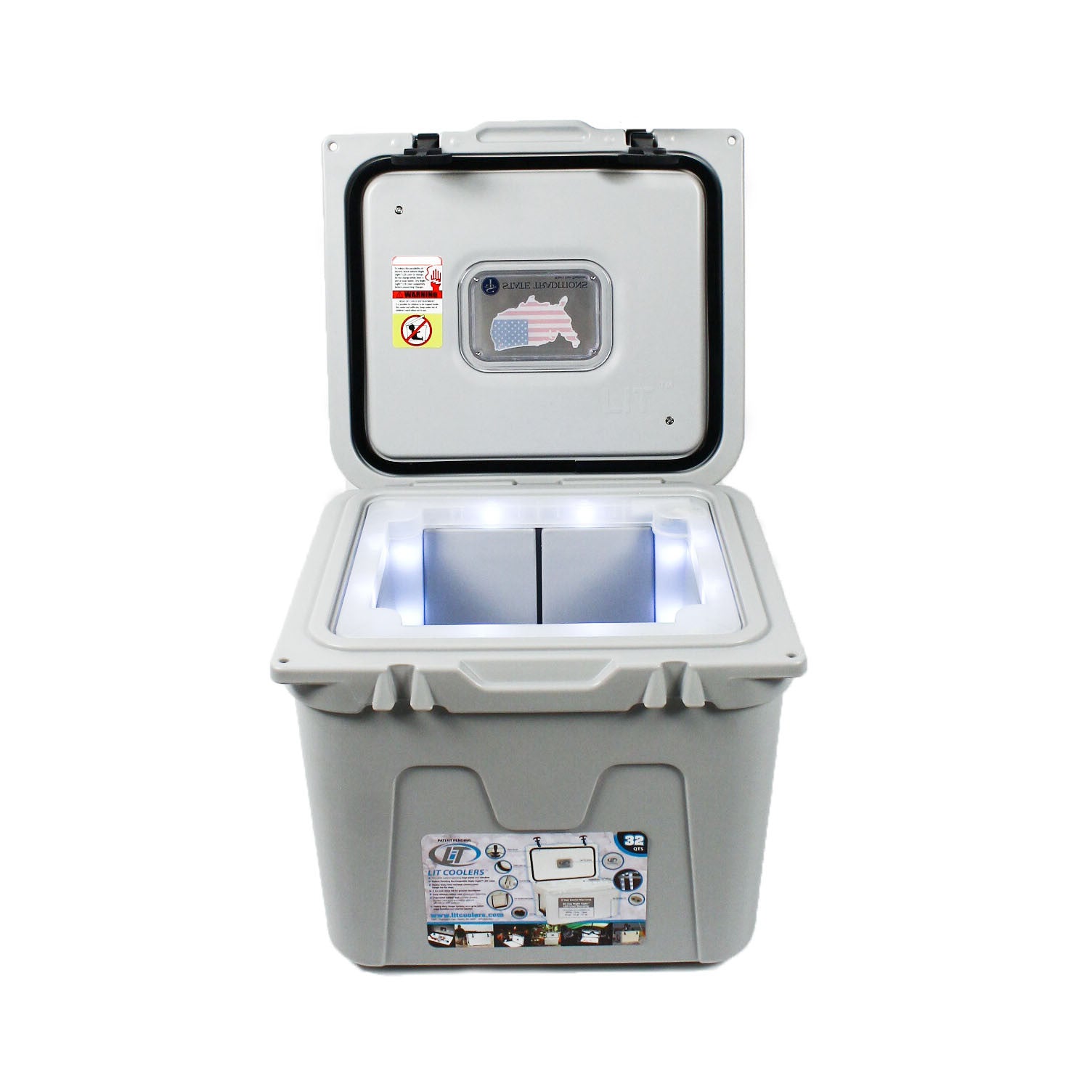 State Traditions America Cooler 30qt in Grey by Lit Coolers  - 3