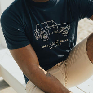 The Normal Brand Bronco Short Sleeve Tee in Navy & Oak