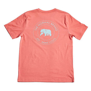 The Normal Brand Circle Back Short Sleeve Pocket Tee in Sunrise & Blue 