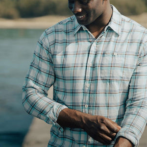 The Normal Brand Clayton Twill Button Up in Pacific by The Normal Brand