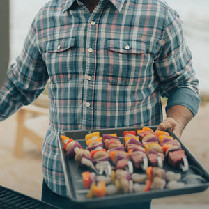 The Normal Brand Double Cloth Indigo Check Button Up