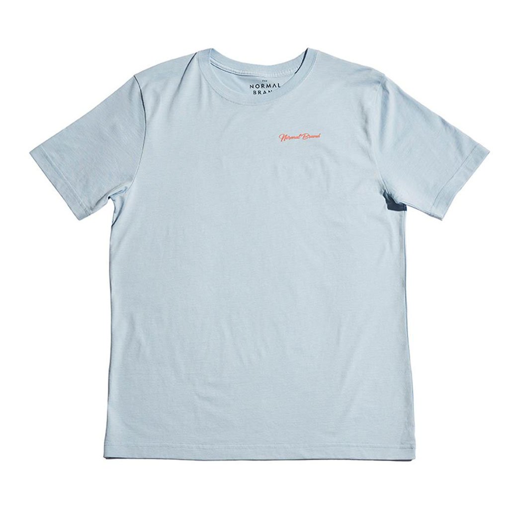 The Normal Brand Industrial Logo Short Sleeve Tee in Sky & White