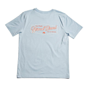 The Normal Brand Industrial Logo Short Sleeve Tee in Sky & White