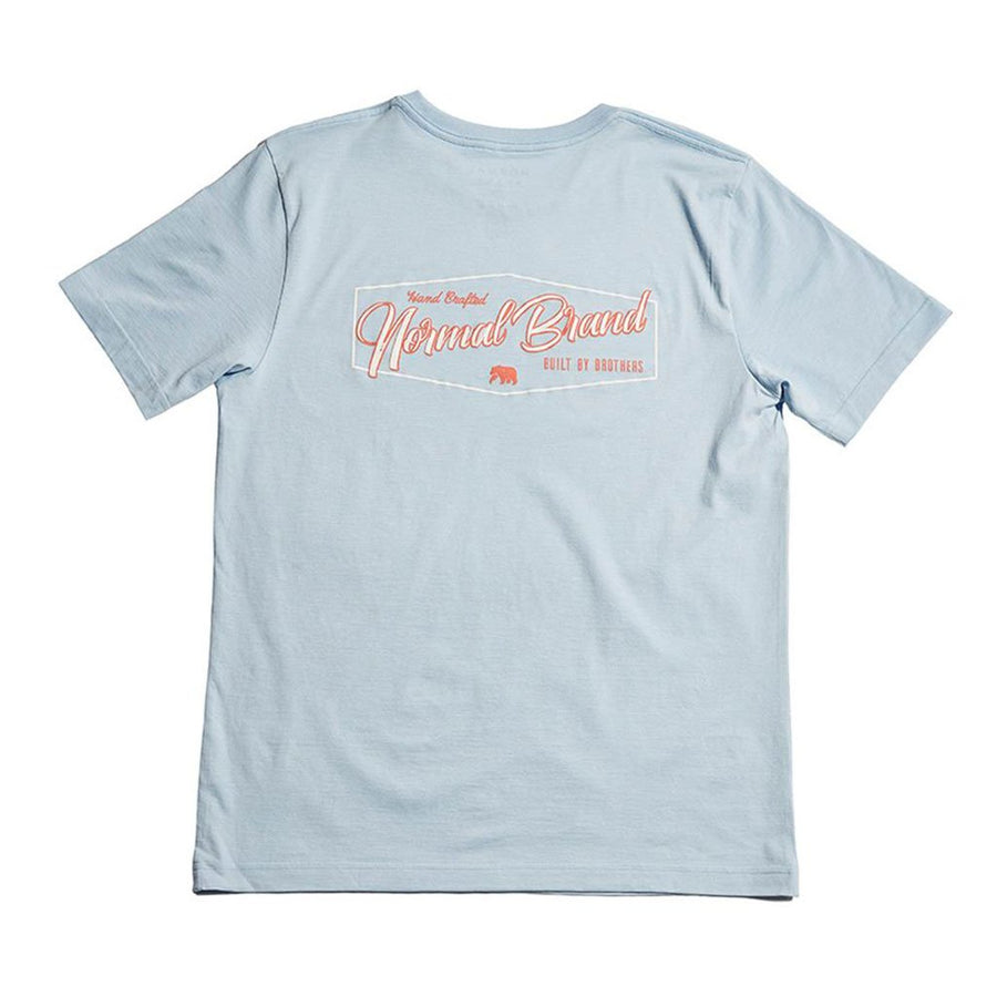 The Normal Brand Industrial Logo Short Sleeve Tee in White & Navy