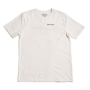 The Normal Brand Industrial Logo Short Sleeve Tee in White & Navy