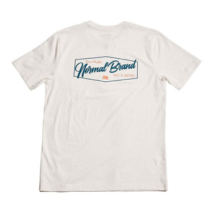 The Normal Brand Industrial Logo Short Sleeve Tee in White & Navy